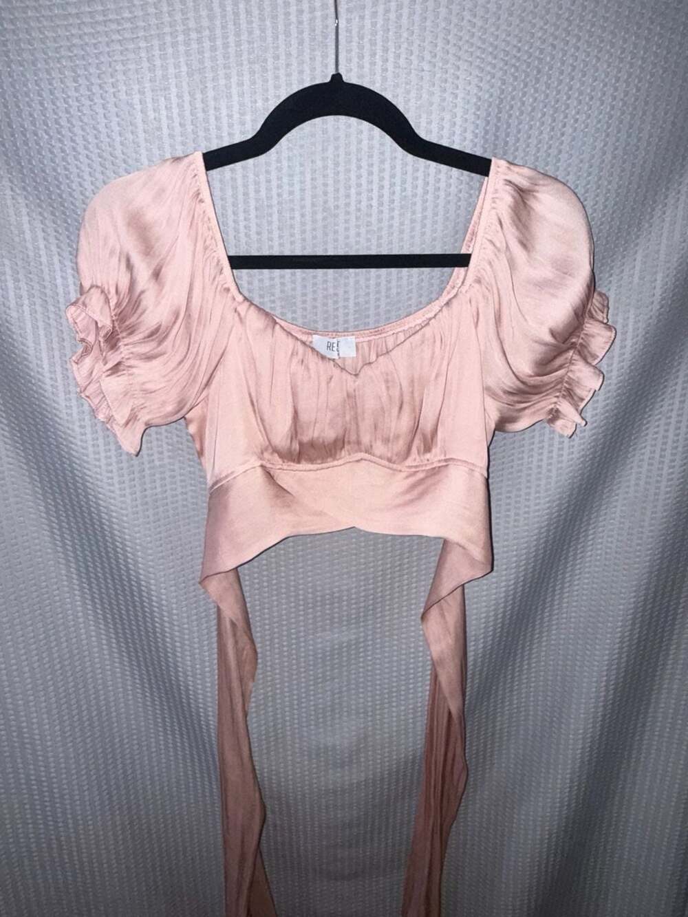 Reset by Jane Silken Gathered Mel Cropped Top in Baby Pink